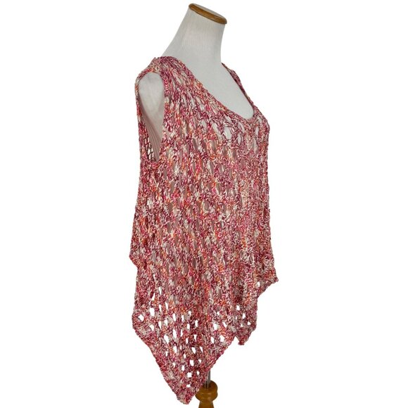 NWT BCBG Max Azria Multicolored Crochet Knit Cover Up Top | Boho Festival Indie - Picture 2 of 15